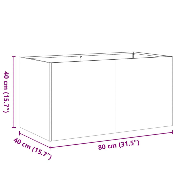 Planter 80X40X40 Cm Galvanised Steel Nlblit