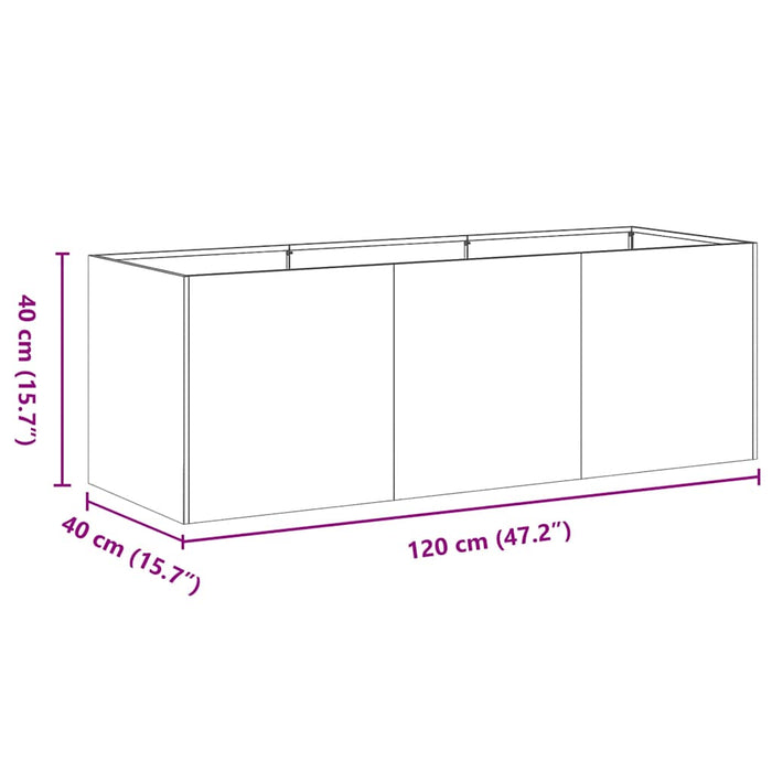 Planter Black 120X40X40 Cm Cold-Rolled Steel Nlblip