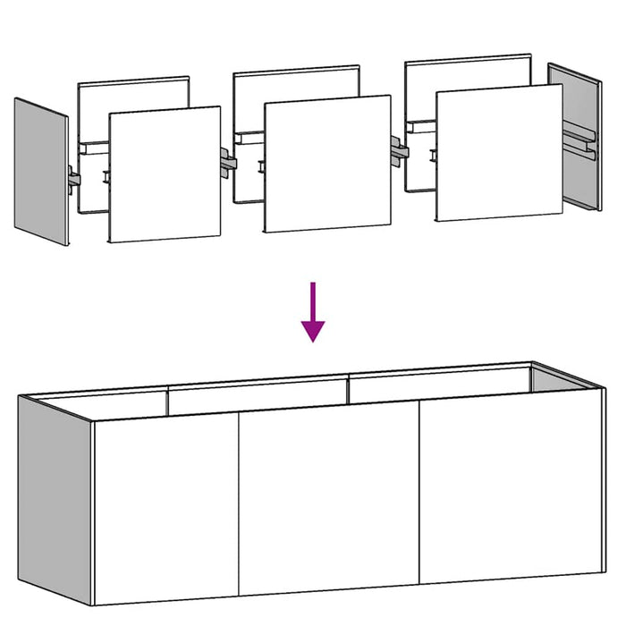 Planter 120X40X40 Cm Galvanised Steel Nlblnb