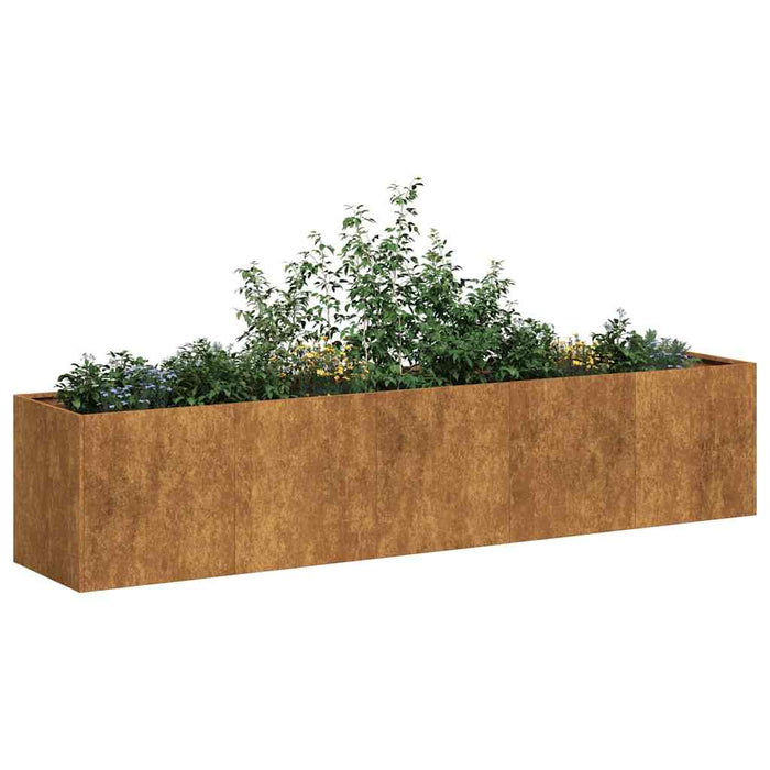 Planter Rusty 200X40X40 Cm Weathering Steel Nlblnn