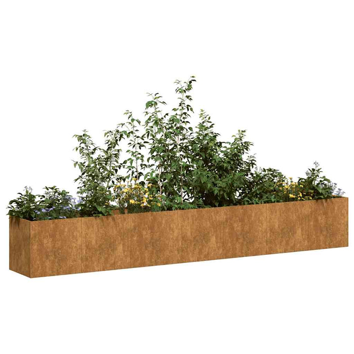 Planter Rusty 280X40X40 Cm Weathering Steel Nlblkp