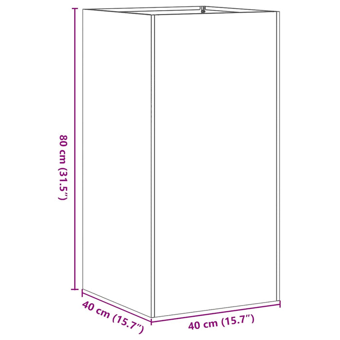 Planter Black 40X40X80 Cm Cold-Rolled Steel Nlbibt