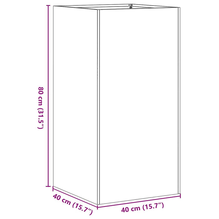 Planter 40X40X80 Cm Galvanised Steel Nlbibn