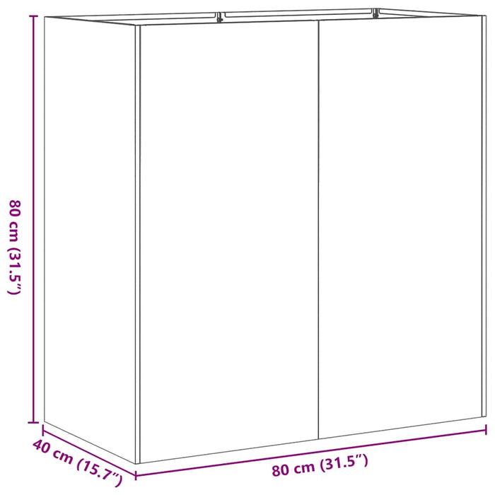 Planter 80X40X80 Cm Galvanised Steel Nlbiop