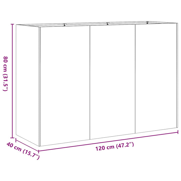 Planter Black 120X40X80 Cm Cold-Rolled Steel Nlbioi