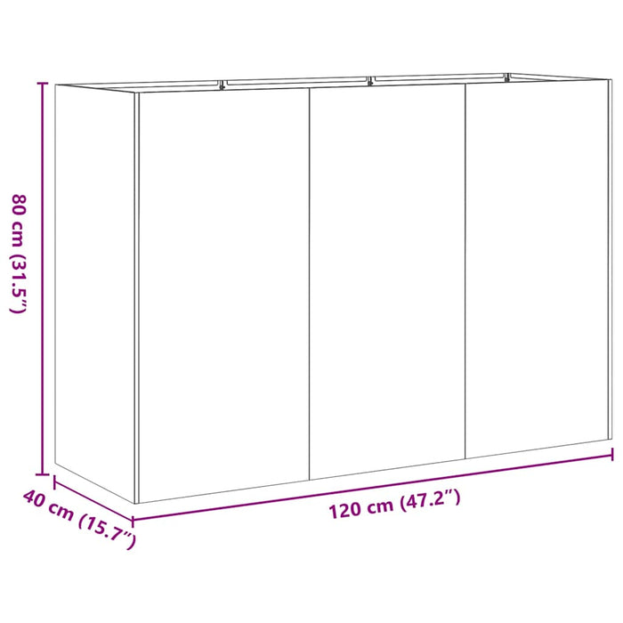 Planter 120X40X80 Cm Galvanised Steel Nlbixx