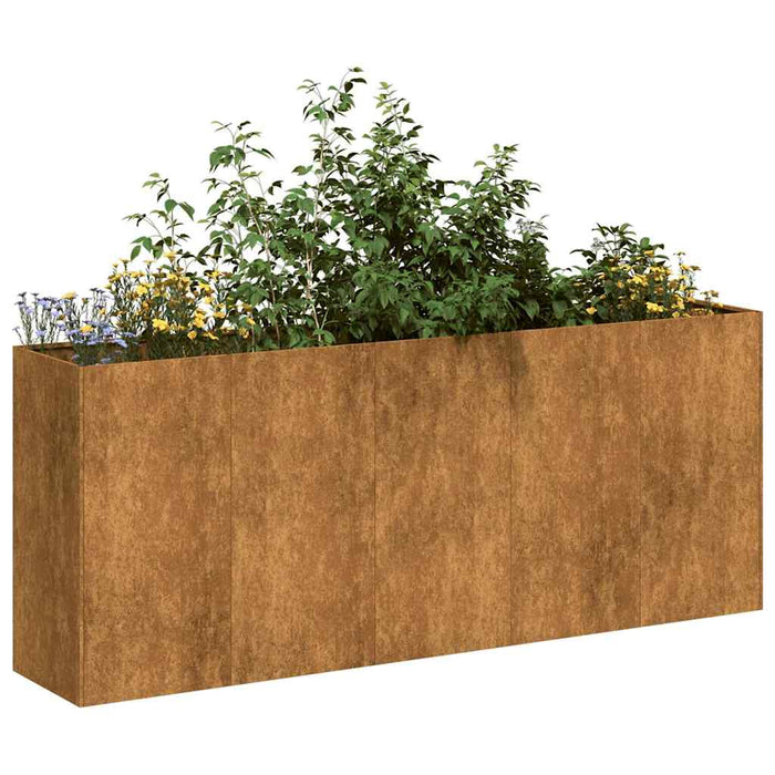 Planter Rusty 200X40X80 Cm Weathering Steel Nlbitb