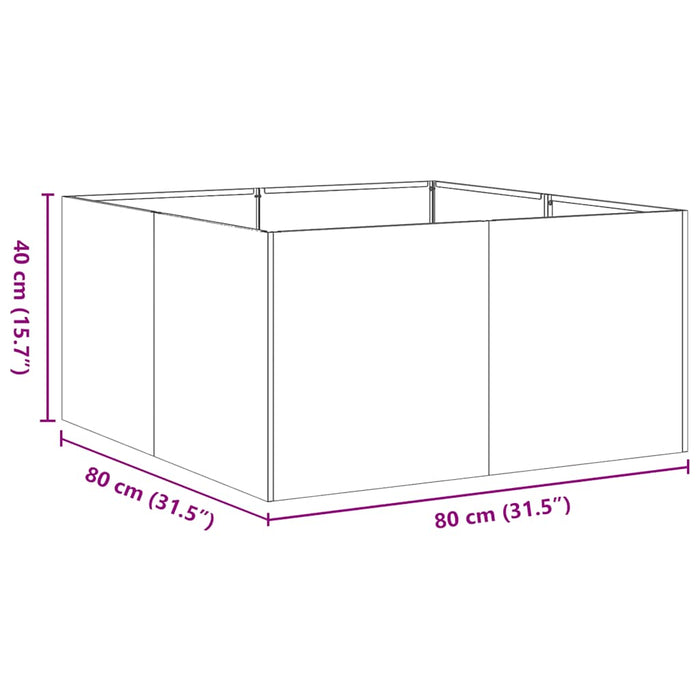 Planter Rusty 80X80X40 Cm Weathering Steel Nlbiaa