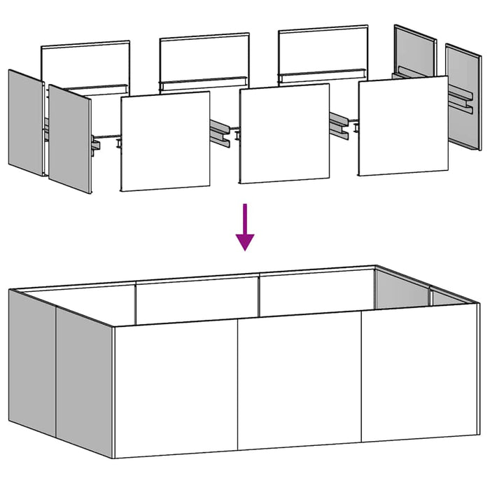 Planter 120X80X40 Cm Galvanised Steel Nlbipb