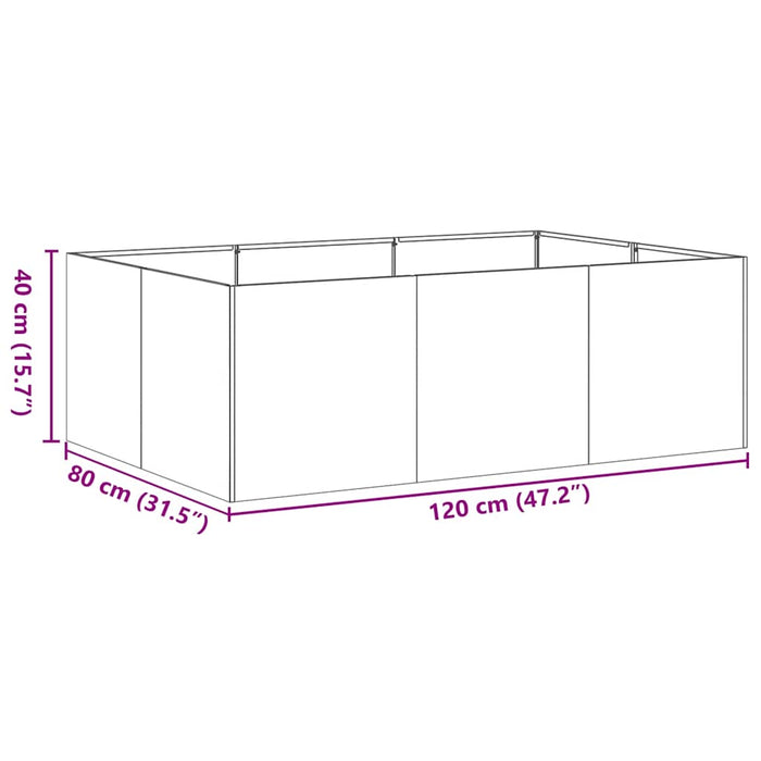 Planter 120X80X40 Cm Galvanised Steel Nlbipb