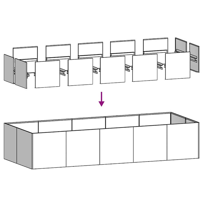 Planter 200X80X40 Cm Galvanised Steel Nlbipi