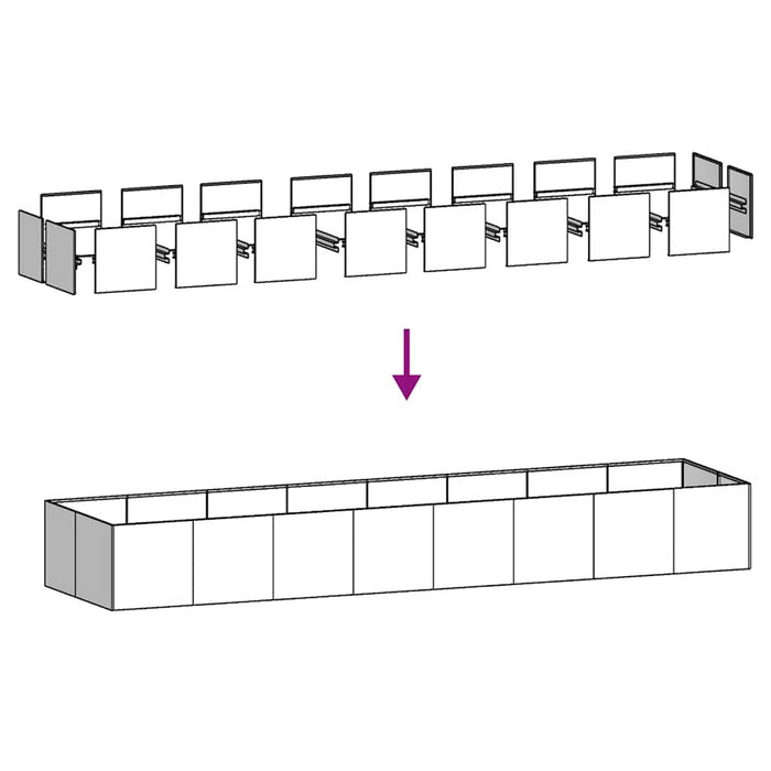 Planter Rusty 360X80X40 Cm Weathering Steel Nlbiix