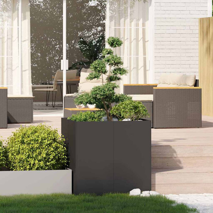 Planter Black 80X80X80 Cm Steel Nlbinb