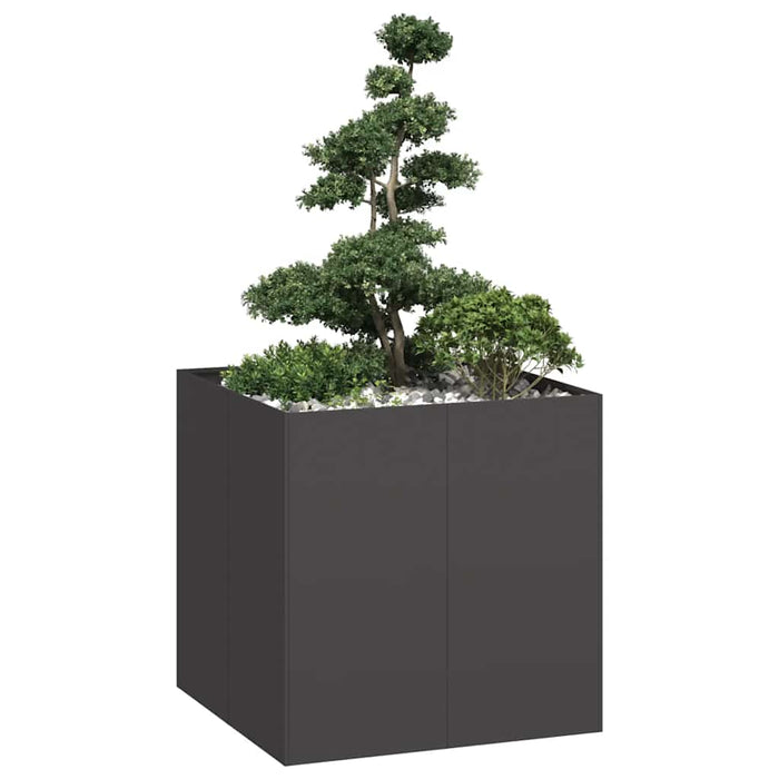 Planter Black 80X80X80 Cm Steel Nlbinb