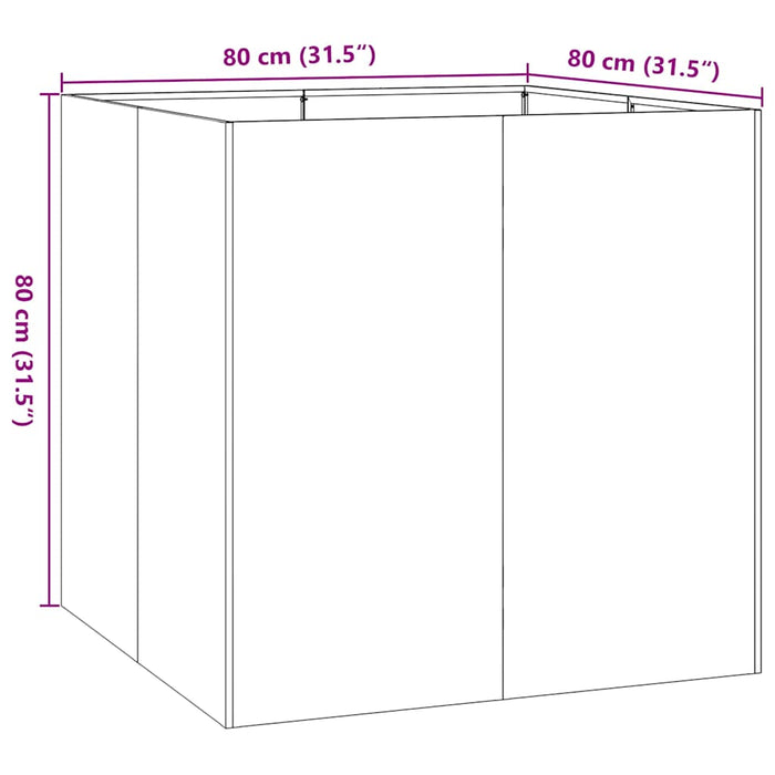 Planter 80X80X80 Cm Galvanised Steel Nlbinp