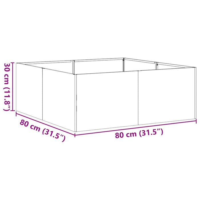 Planter Rusty 80X80X30 Cm Weathering Steel Nlbnbi