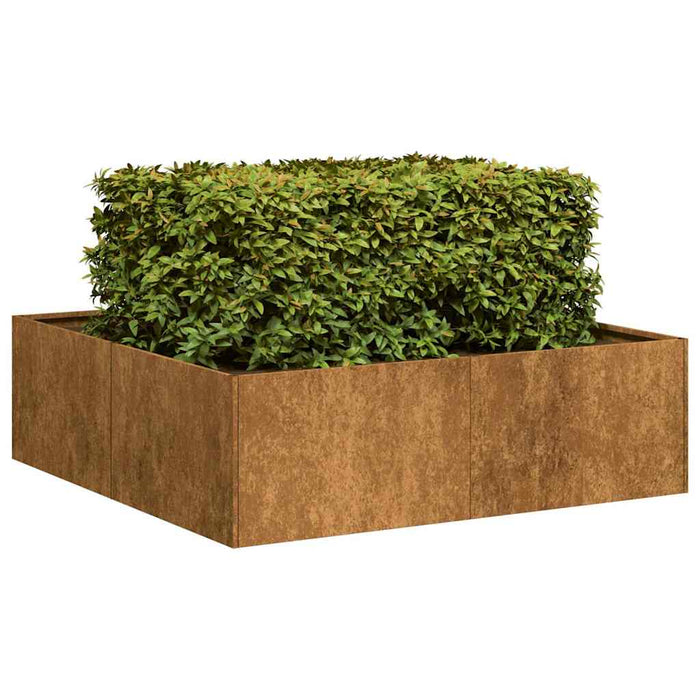 Planter Rusty 100X100X30 Cm Weathering Steel Nlbnoa