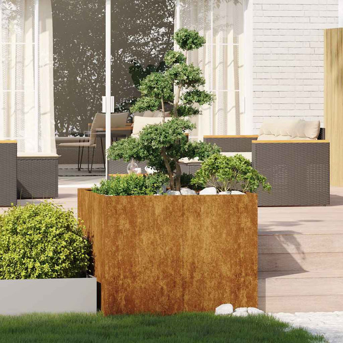 Planter Rusty 100X100X80 Cm Weathering Steel Nlbnxn