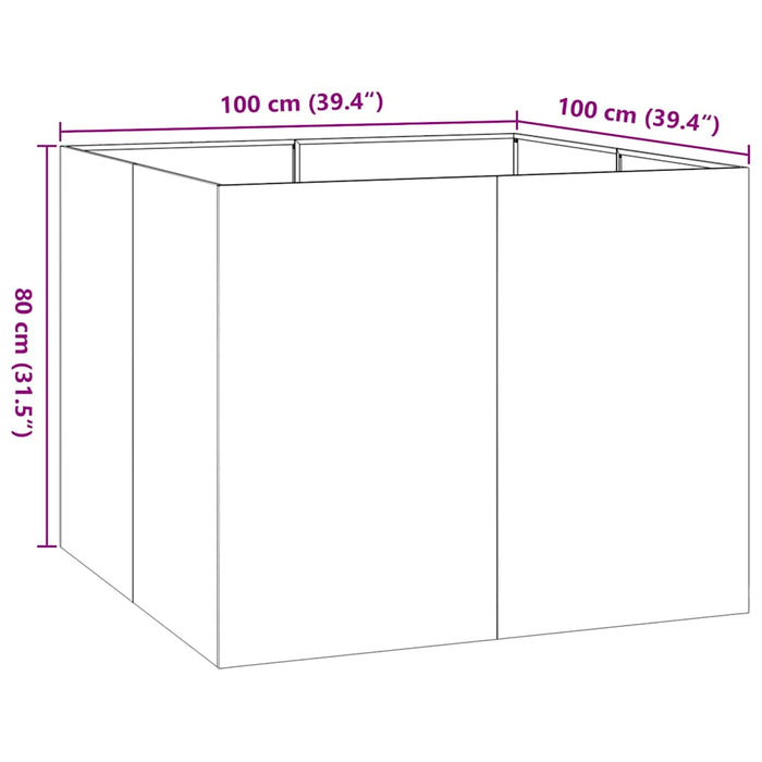 Planter Rusty 100X100X80 Cm Weathering Steel Nlbnxn