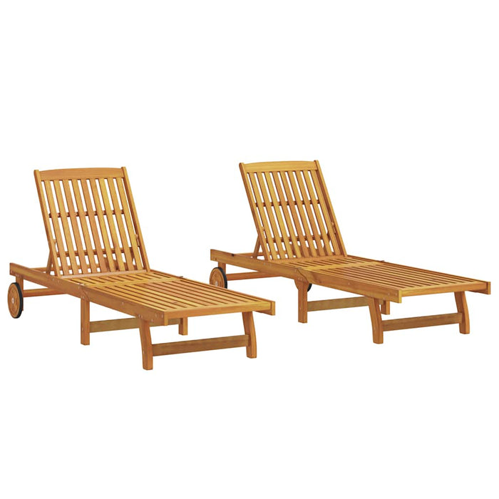 Sun Loungers 2 Pcs Solid Wood Acacia Ttxpokt