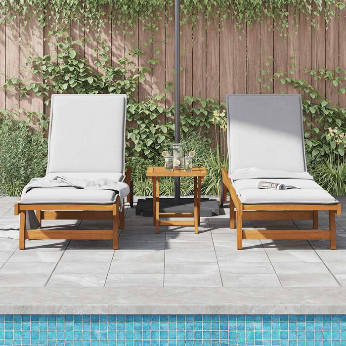 Sun Loungers 2 Pcs Solid Wood Acacia Ttxpokt