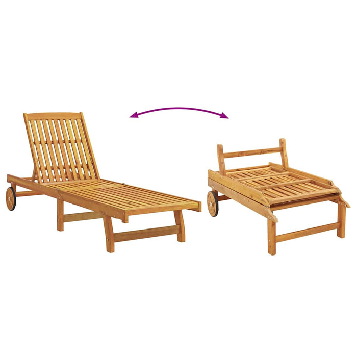 Sun Loungers 2 Pcs Solid Wood Acacia Ttxpokt