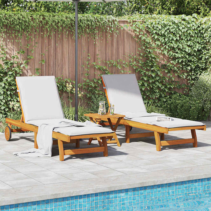 Sun Loungers 2 Pcs Solid Wood Acacia Ttxpokt