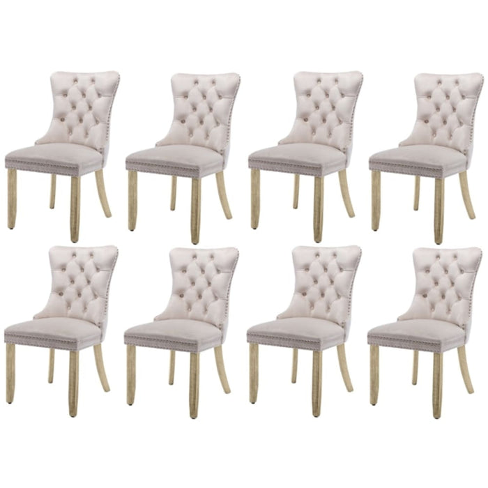 8x Velvet Dining Chairs Upholstered Tufted Kithcen Chair