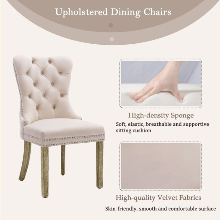 8x Velvet Dining Chairs Upholstered Tufted Kithcen Chair