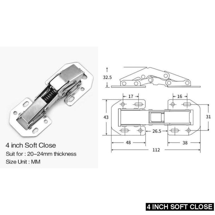 90 Degree No-drilling Hole Cupboard Door Hydraulic Hinges