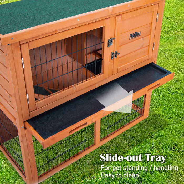 92 x 45 82cm Rabbit Hutch Chicken Coop 2 Storey Cage Run