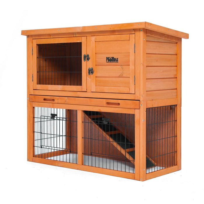 92 x 45 82cm Rabbit Hutch Chicken Coop 2 Storey Cage Run