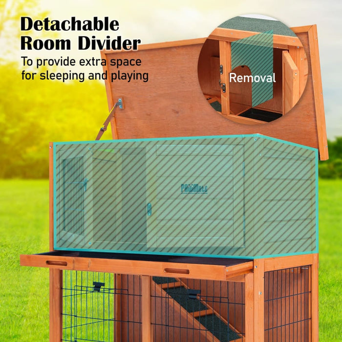 92 x 45 82cm Rabbit Hutch Chicken Coop 2 Storey Cage Run