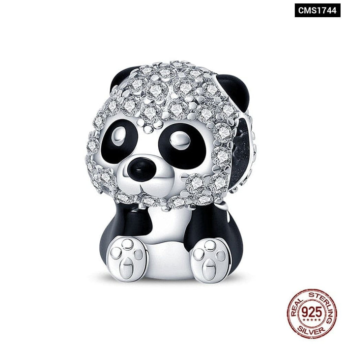 925 Silver Black Cat Spider Charms Beads Fit Pandora