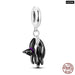 925 Silver Black Cat Spider Charms Beads Fit Pandora