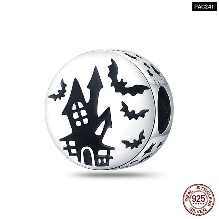 925 Silver Black Cat Spider Charms Beads Fit Pandora