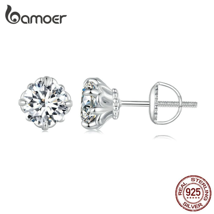 925 Sterling Silver 1 Carat d Colour Moissanite Stud