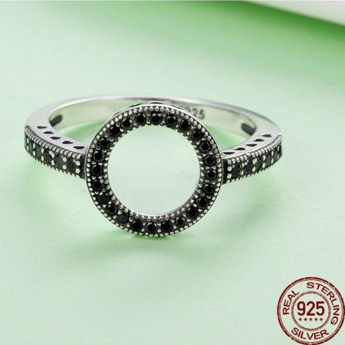 925 Sterling Silver 2 Colours Forever Clear Cz Round Finger