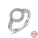 925 Sterling Silver 2 Colours Forever Clear Cz Round Finger