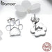 925 Sterling Silver Animal Paw Dog Cat Footprints Stud