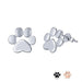 925 Sterling Silver Animal Paw Dog Cat Footprints Stud