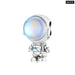 925 Sterling Silver Astronaut Hanging Bead Heart-shapped