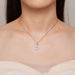 925 Sterling Silver Blue Conch Necklace For Women