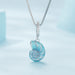 925 Sterling Silver Blue Conch Necklace For Women