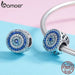 925 Sterling Silver Blue Eye Lucky Cubic Zircon Beads