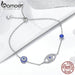 925 Sterling Silver Blue Zircon Evil Eyes Bracelet For Women