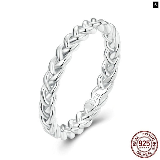 925 Sterling Silver Braided Texture Twisted Eternity Band