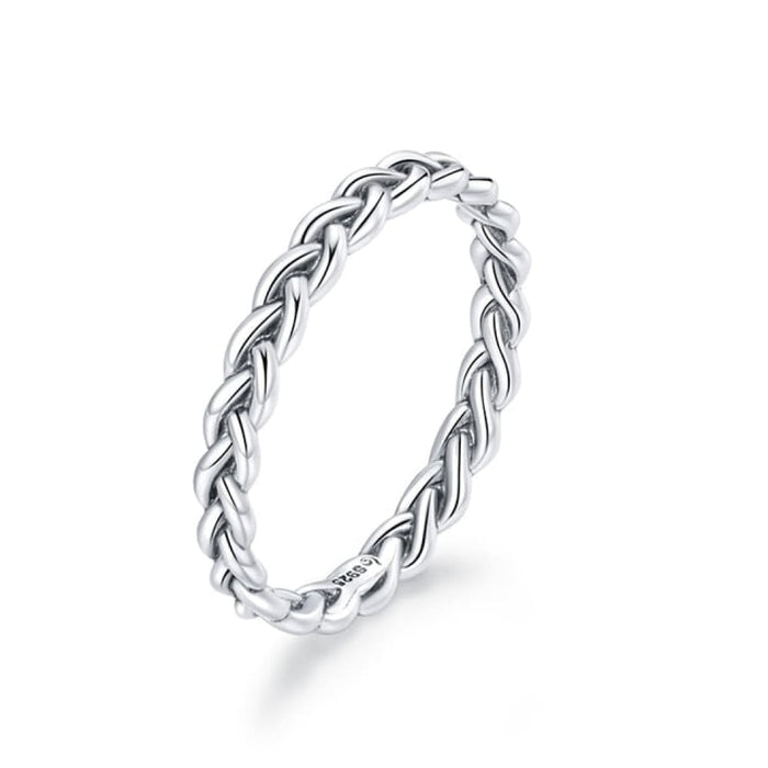 925 Sterling Silver Braided Texture Twisted Eternity Band