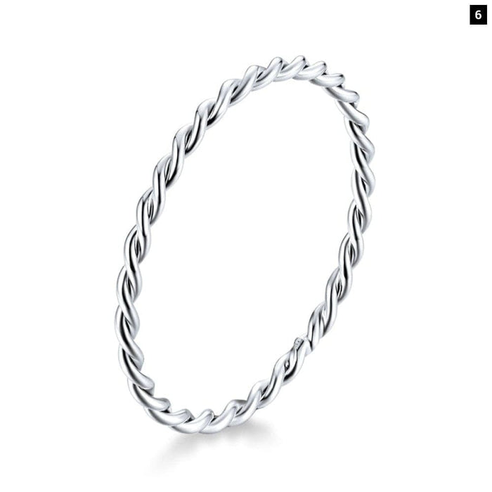 925 Sterling Silver Braided Texture Twisted Eternity Band