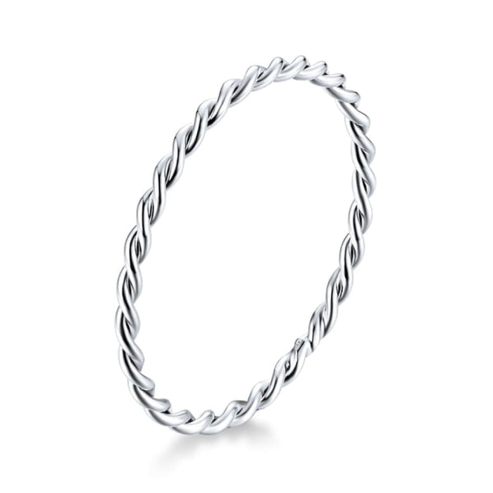 925 Sterling Silver Braided Texture Twisted Eternity Band